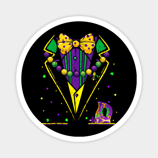 Mardi Gras Tuxedo Vest Party Suit Carnival Parade Magnet by deptrai0023